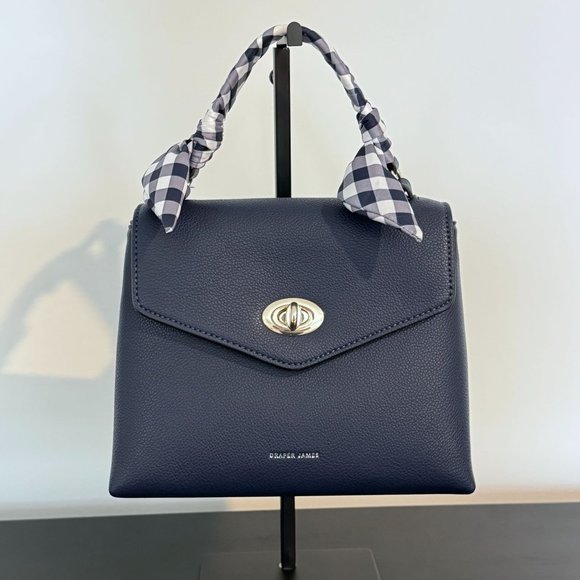 Draper James Handbags - Draper James Navy Crossbody Satchel Handbag, Removable Adjustable Strap, Scarf